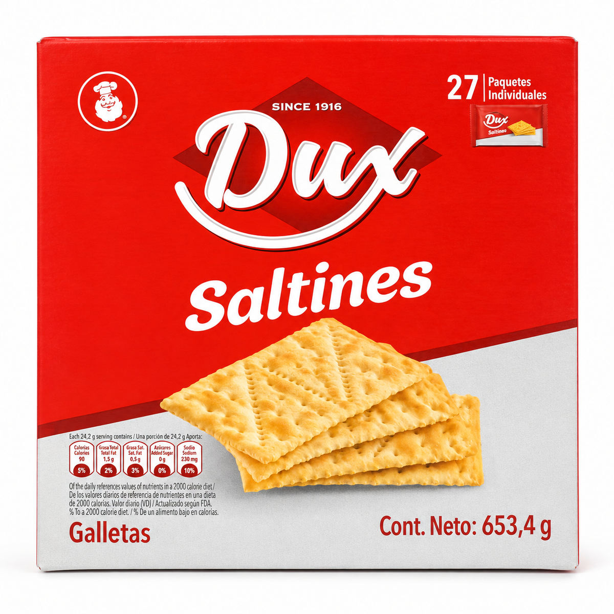 GALLETAS SALTINES / 653,4 G / DUX