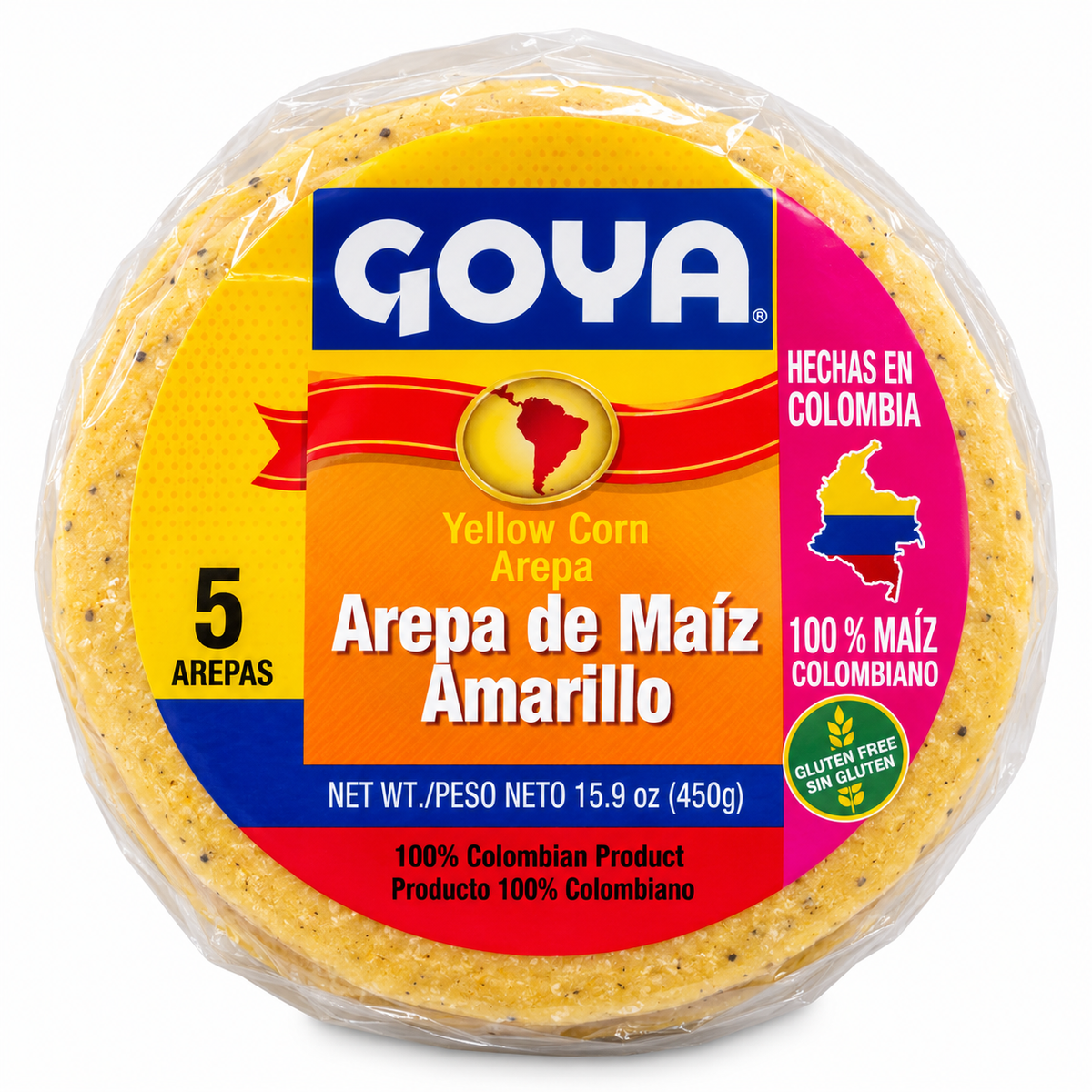 AREPA DE MAIZ AMARILLO / 15.9 OZ / 5 AREPAS