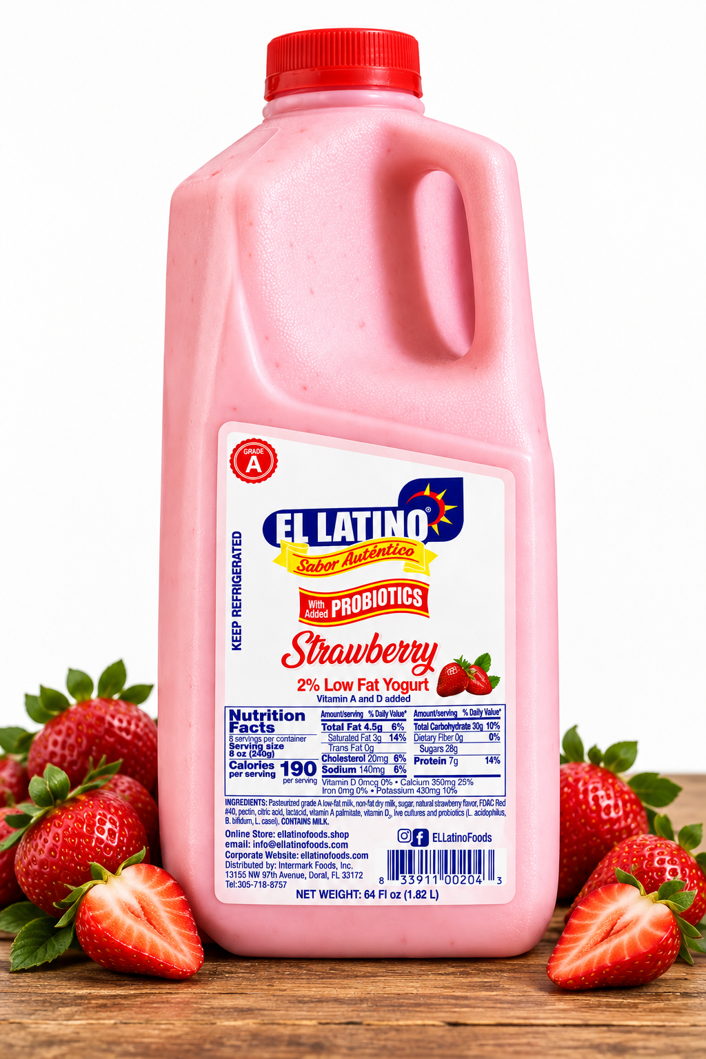 YOGURT D FRESA / 64 OZ / EL LATINO