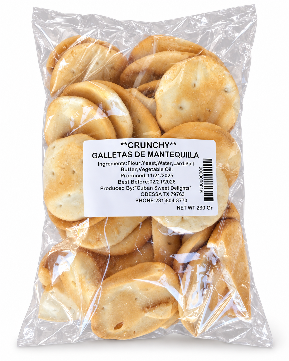 GALLETAS DE MANTEQUILLA / CRUNCHY /230 G