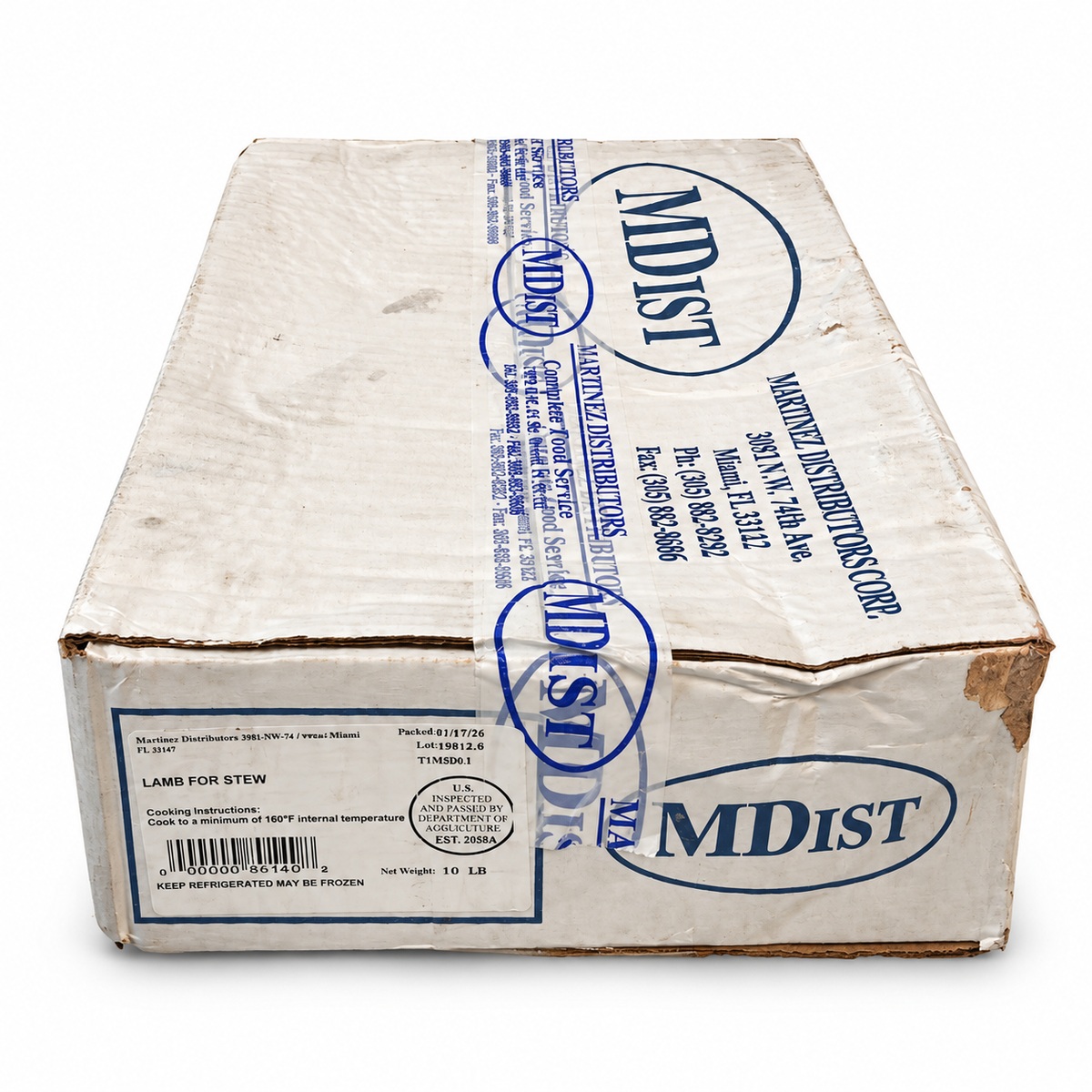 CARNERO EN TROZO / 10 LB CAJA/ MDIST