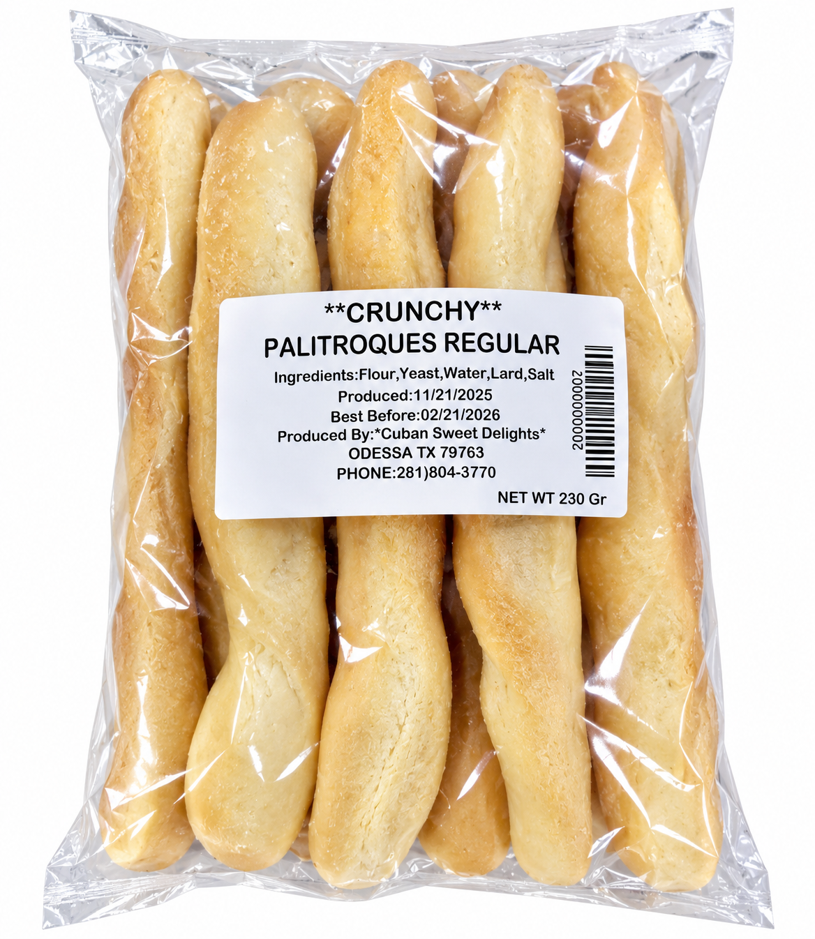 PALITROQUES REGULAR /CRUCHY/ 230 GR