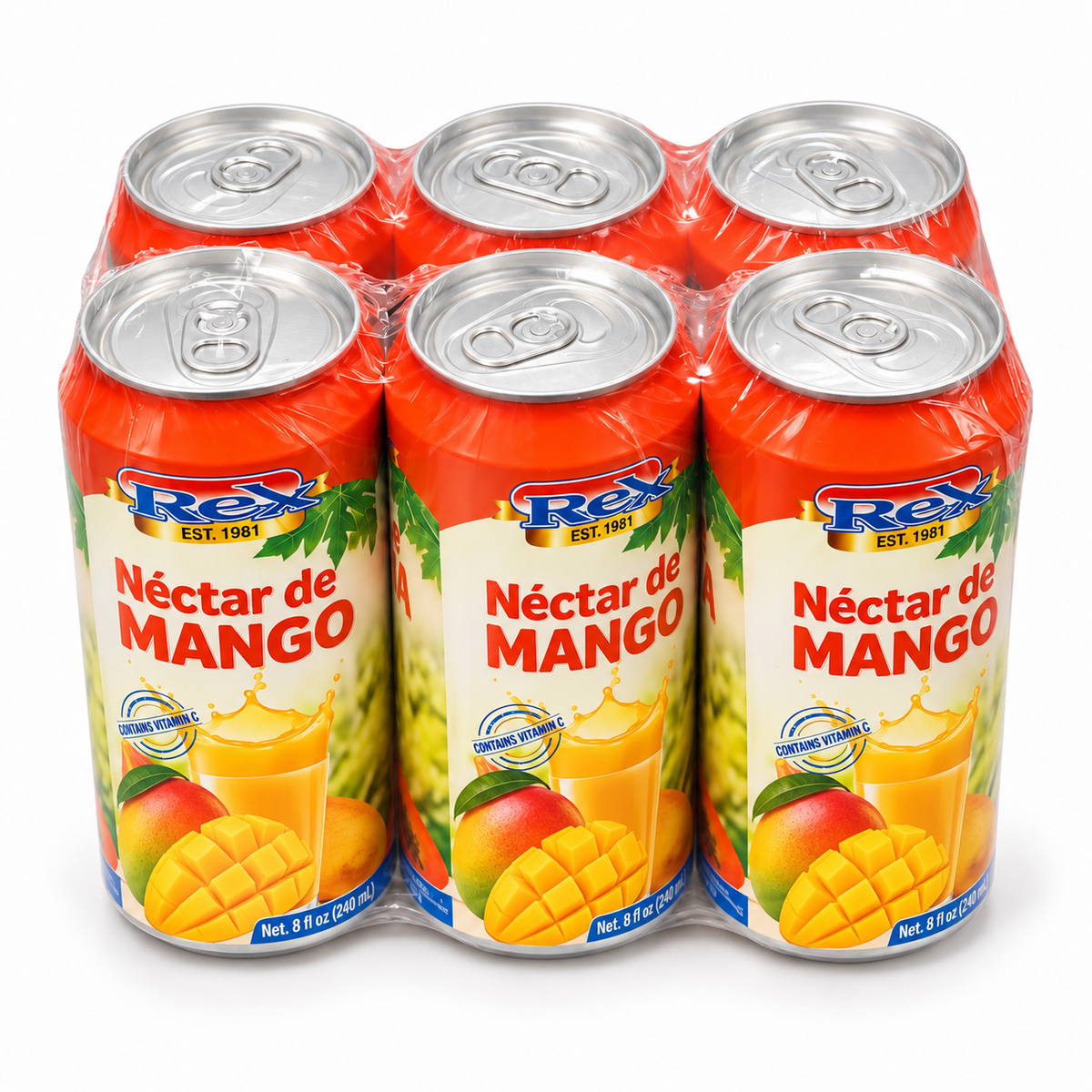 PAQUET 6 LATAS / NÉCTAR DE MANGO / 8 OZ /REX
