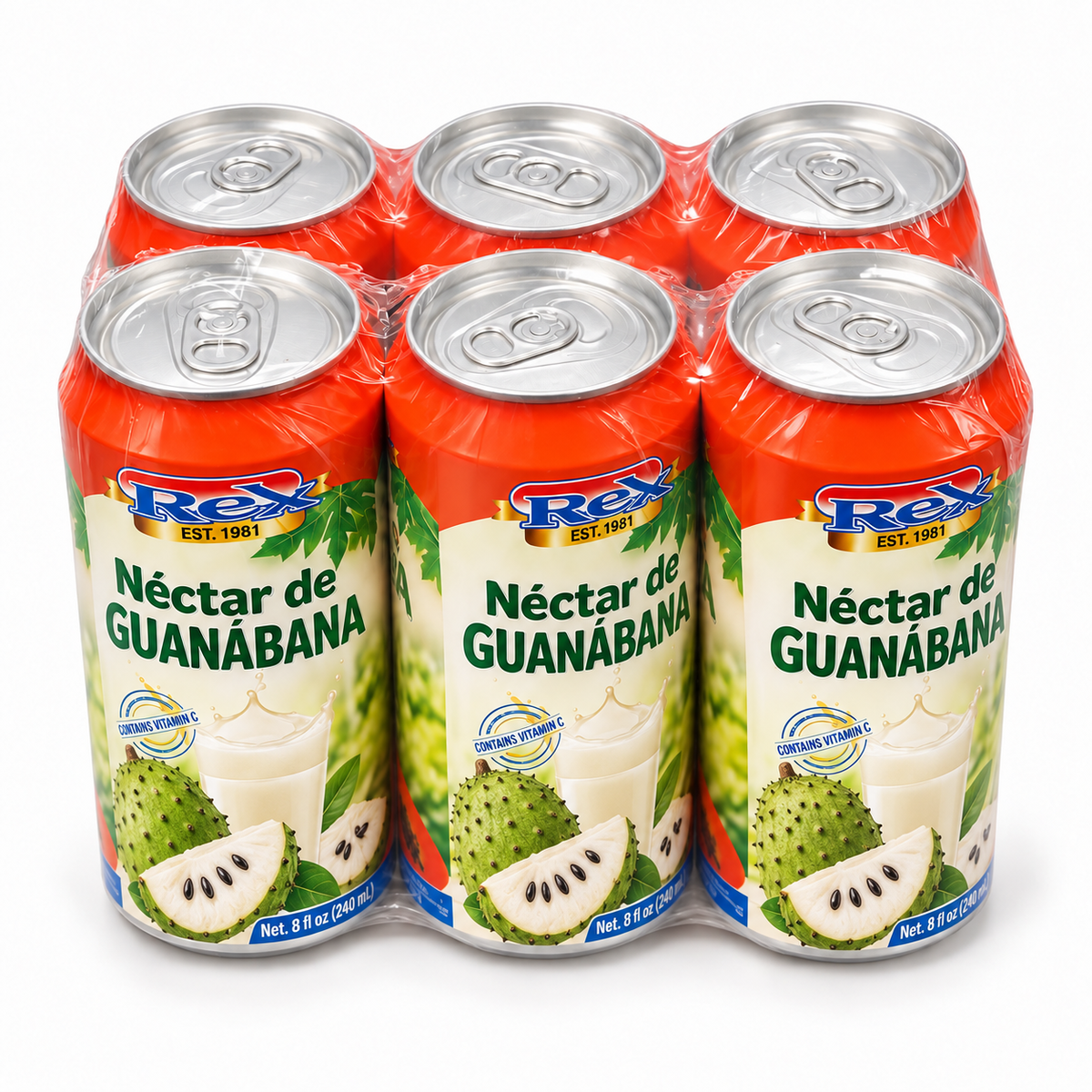 PAQUTE 6 LATAS / NÉCTAR DE GUANABANA / 8 OZ / REX